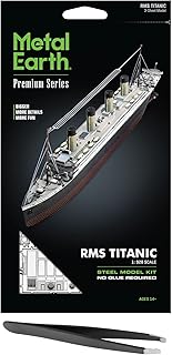 Metal Earth Fascinations Premium Series RMS Titanic Ship 3D Metal Model Kit Bundle with Tweezers
