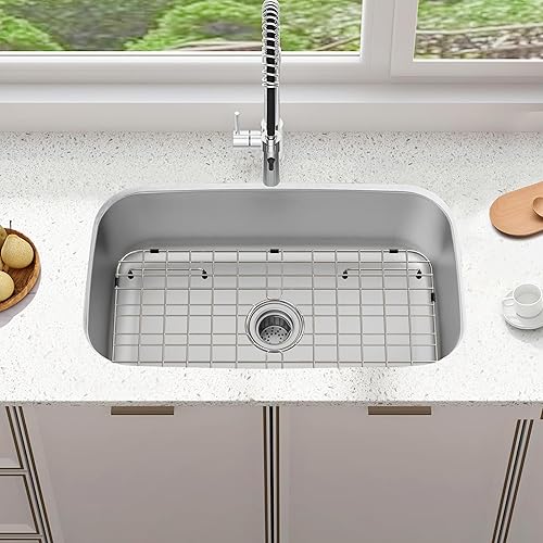 Vista 7 de Rejilla de fregadero de acero inoxidable y protectores para la parte inferior del fregadero de cocina, protector de fregadero de 24 x 12 pulgadas