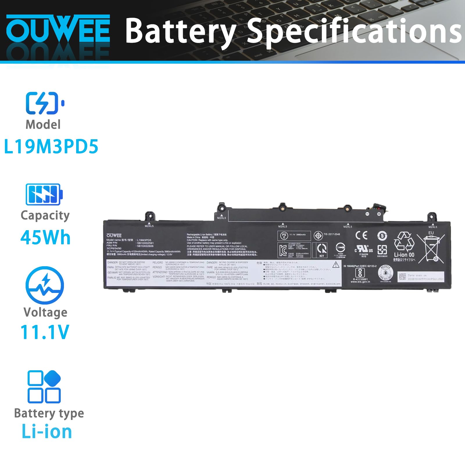 Amazon.com: OUWEE L19M3PD5 L19C3PD5 L19D3PD5 L19L3PD5 Laptop