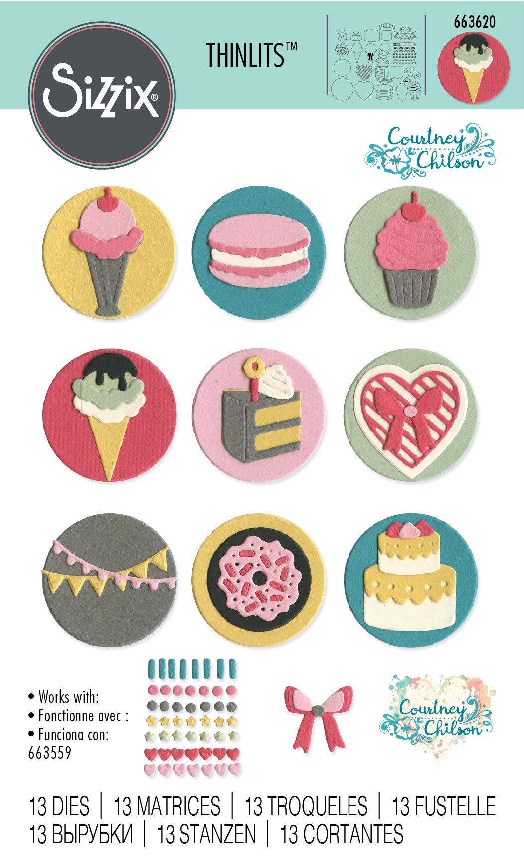 Amazon.com: Sizzix Thinlits Die Set 13 Pack Mini Sweet Treats by