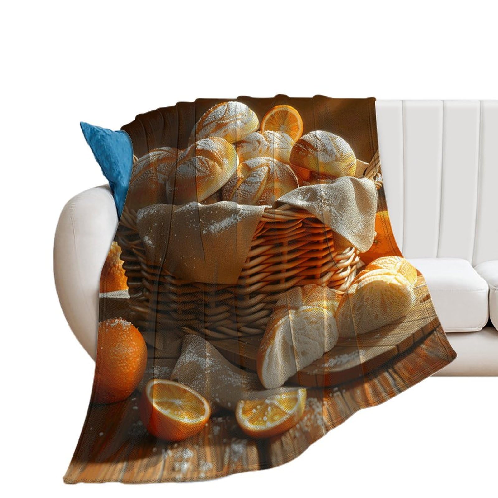 Couverture flanelle panier de pain pour des soirées cocooning sur le canapé
