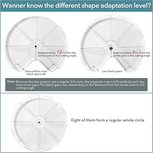 Miniatura 5 de Oubonun Lazy Susan - Juego de 6 organizadores de plástico transparente de 11.6 x 10.2 x 4.1 pulgadas con asa, contenedor de 4.1 pulgadas de