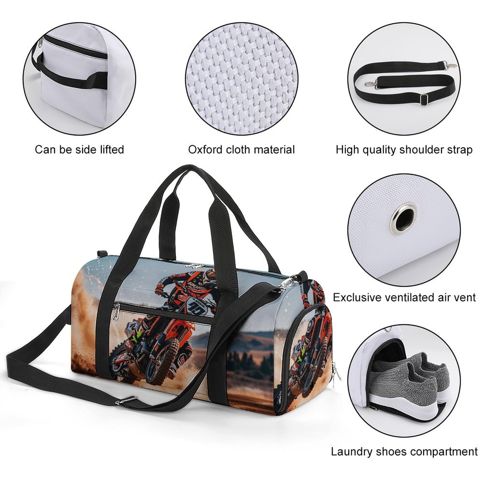 Borsa sportiva da palestra per moto da uomo e donna, impermeabile, grande borsa da viaggio per allenamento