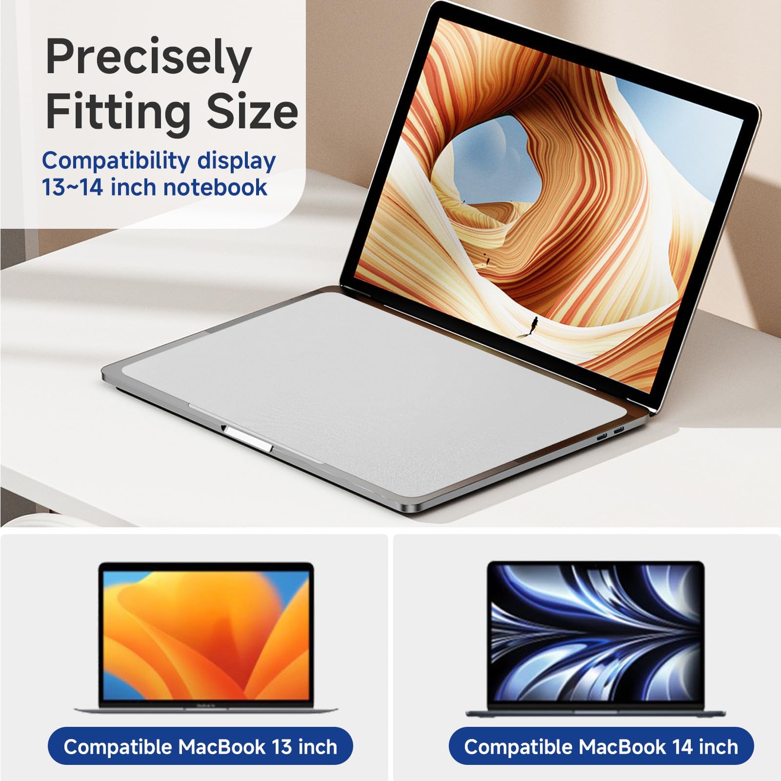 2 Piezas Protector de Teclado, Protector de Pantalla para Teclado, Película de Microfibra de 0,4 mm, Antihuellas, Impermeable, Lavable, Compatible con MacBook Pro de 13"/14"