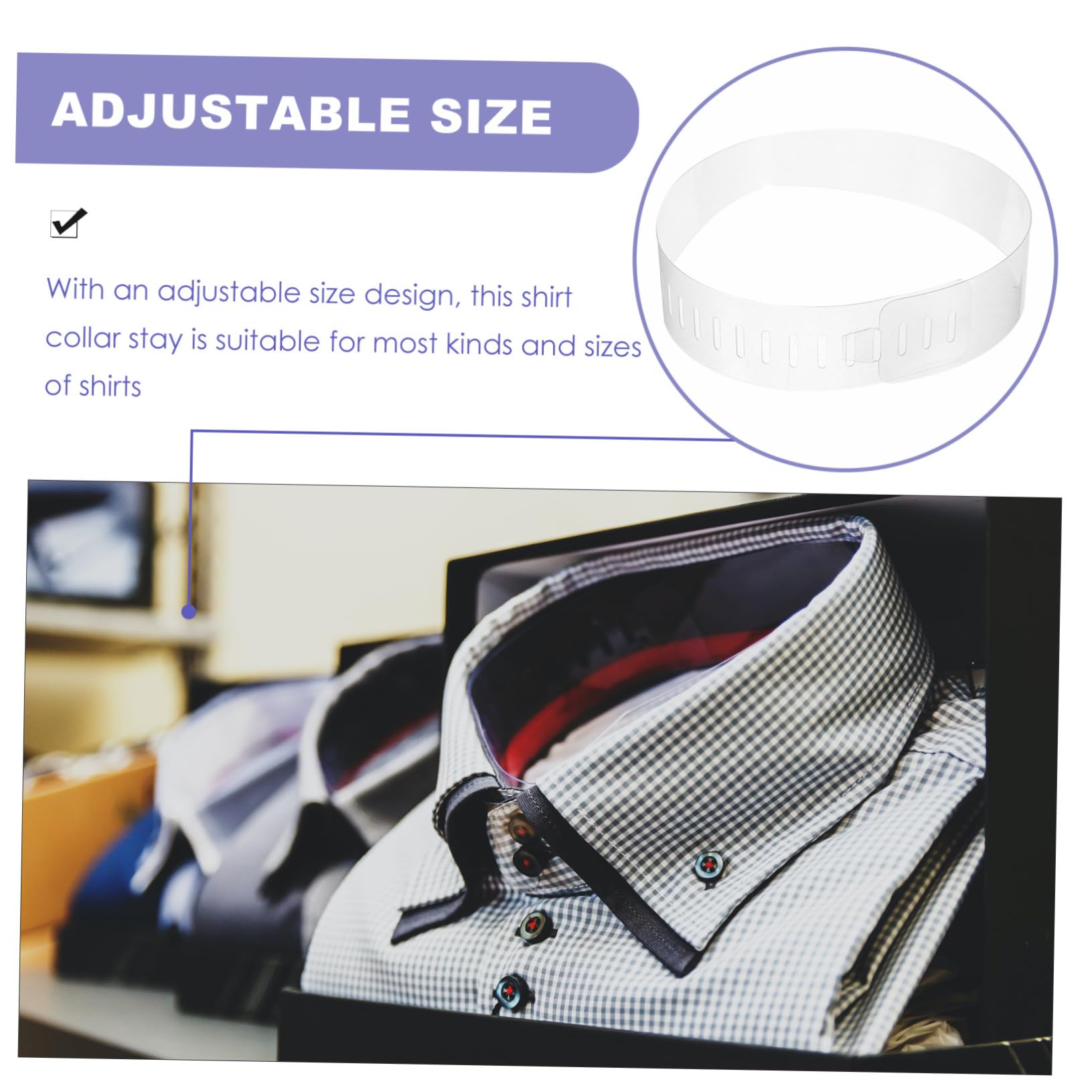 Gatuida 100 Piezas Collar de Pvc Soporte para Cuello de Camisa Ballenas de Cuello para Hombre de Plástico para Camisas de Vestir para Uso Diario