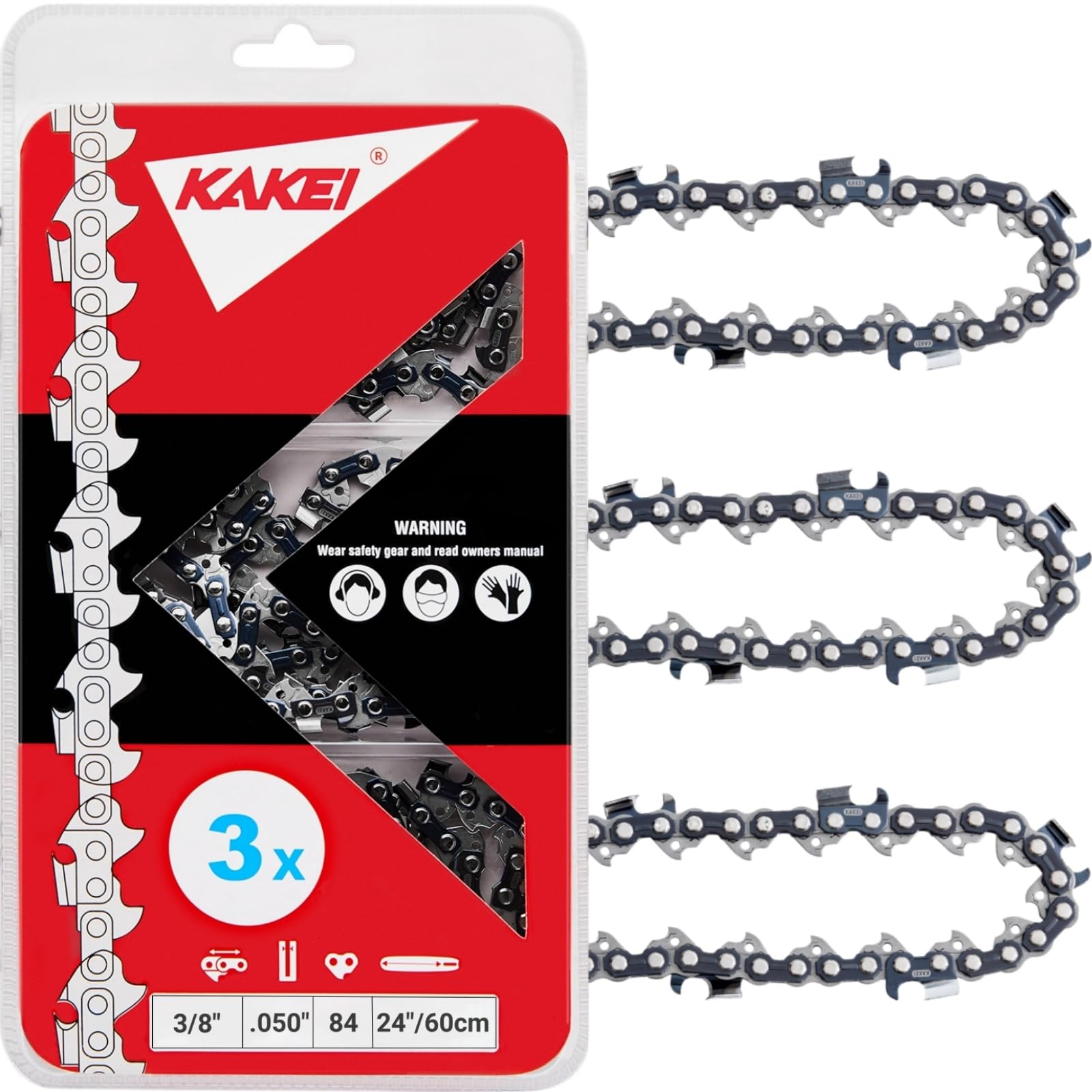 Amazon.com: KAKEI Skiptooth 24 Inch Chainsaw Chain 3/8