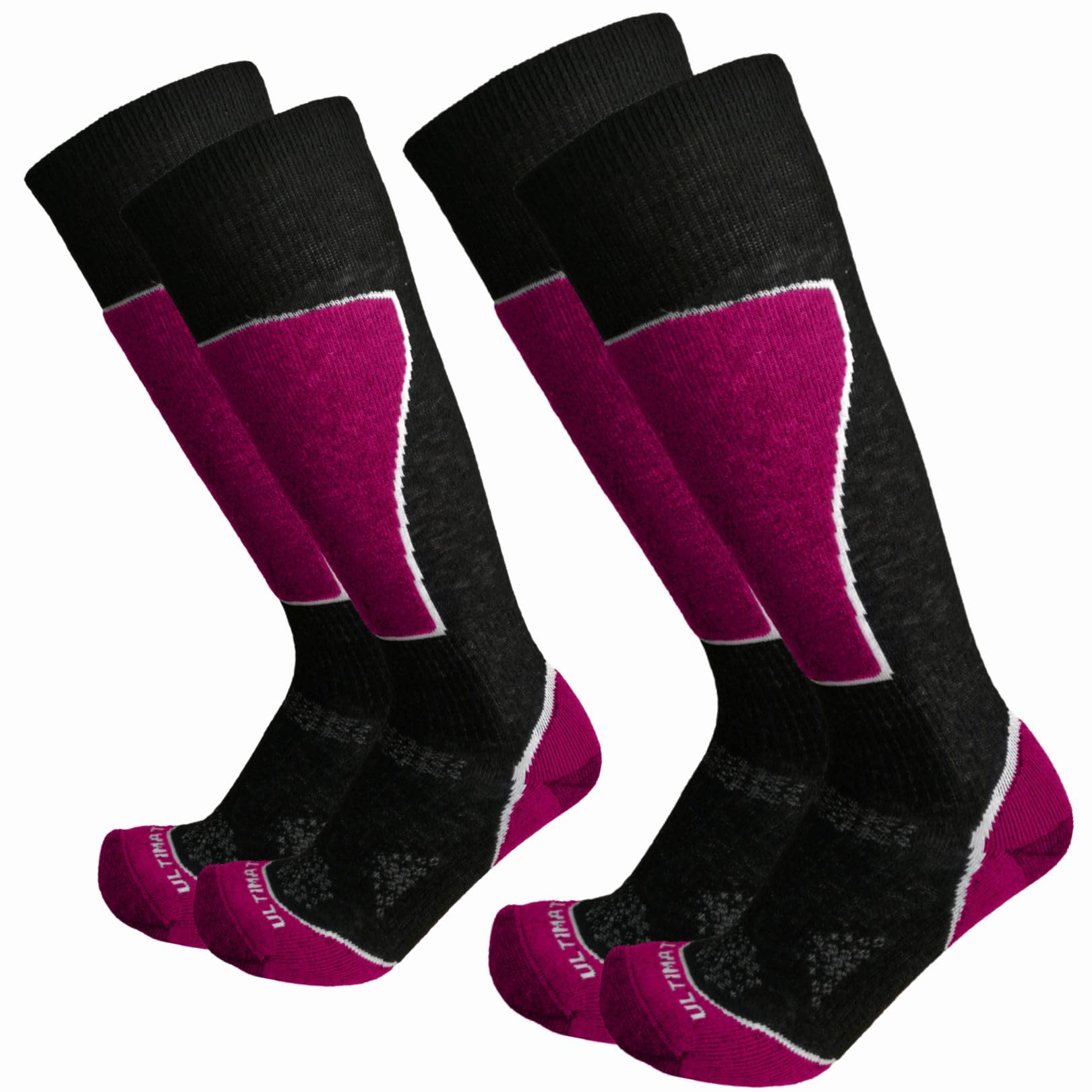 Womens Merino Wool Ski Socks Lightweight Snowboard Socks Cushioning Support Stretch Breathable