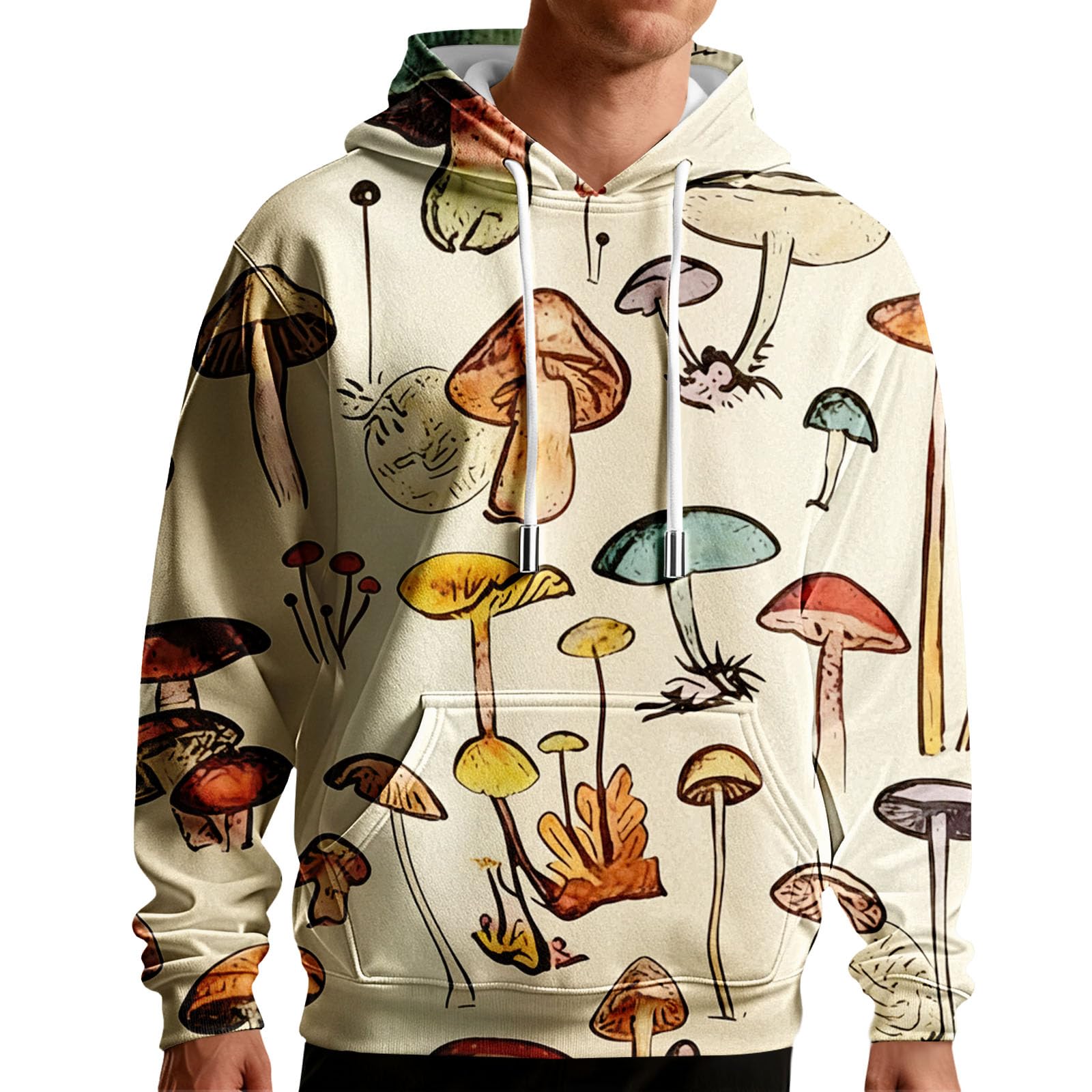 Sudadera con capucha para hombre que soluciona el frío ligero con estilo retro 5