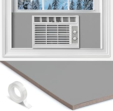 Window Air Conditioner Surround Foam Insulation Panels,Window AC Side Panels for Window AC Unit Indoor,Summer Winter Heat and Draft Window Seal Cover,Surround Insulation Side PanelsGrey