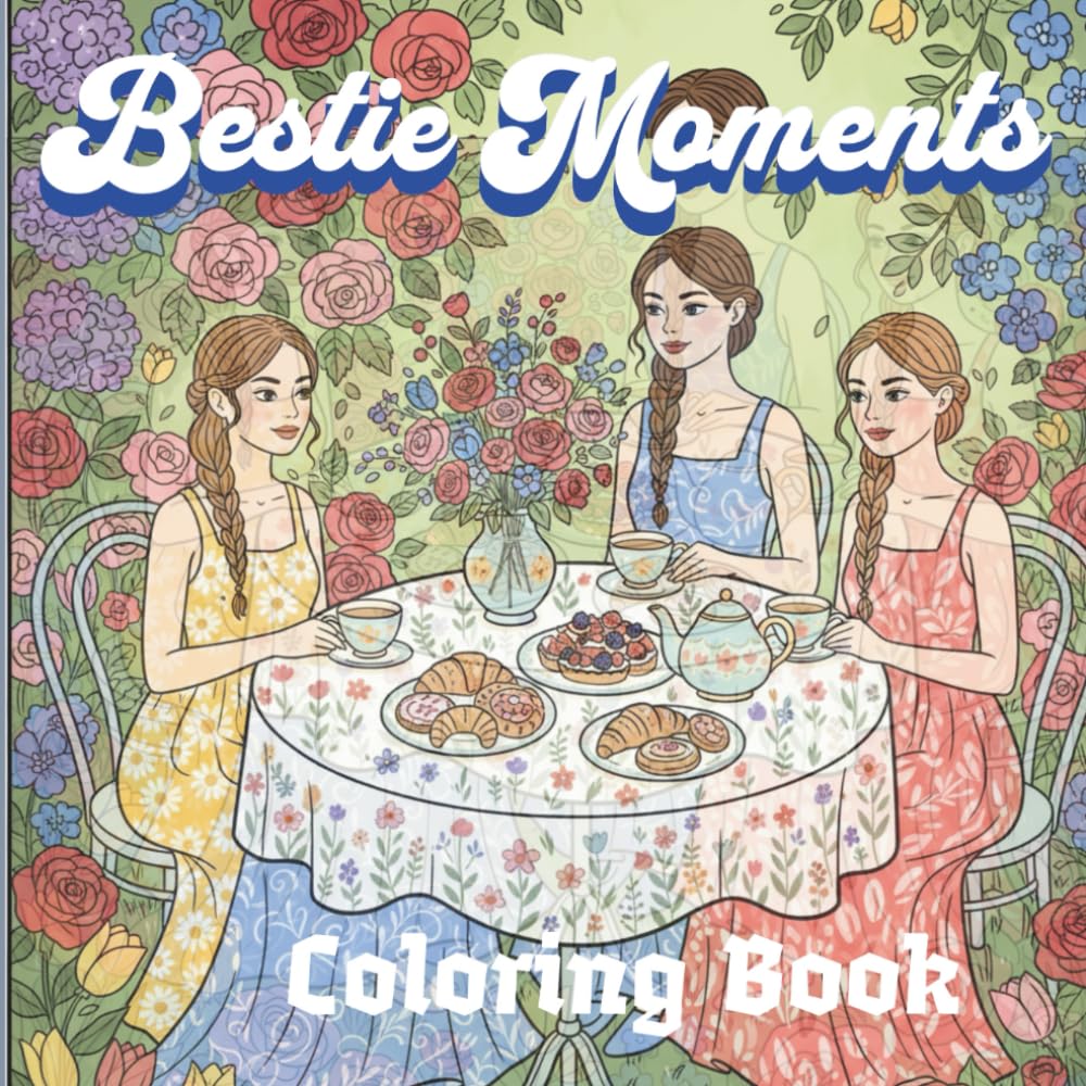 Bestie Moments: A Relaxing Coloring Book for Adults and Teens with Cute, Girly, and Friendship Filled Designs to Inspire Calm and Creativity/