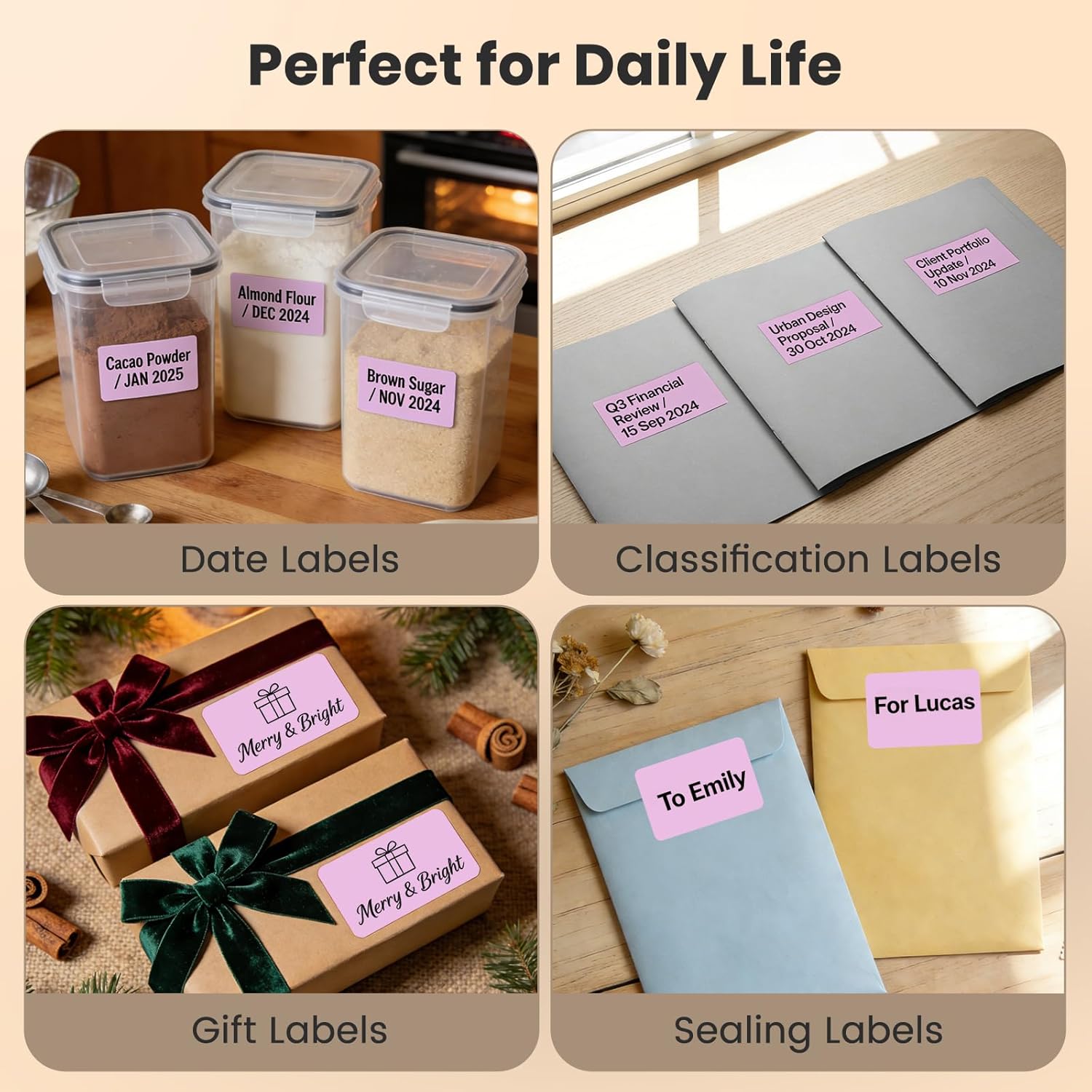 Purple Thermal Labels 2 × 3 Inch Vinyl Rectangular Waterproof Direct Printer Sticker Self-Adhesive Perforated Name Tag for Logo DIY QR Design Office Address 500 PCS - Image 6