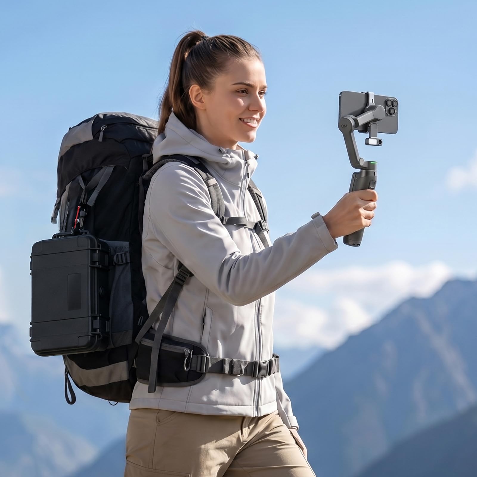FPVtosky Twarde etui do DJI Osmo Mobile 8P, wodoodporne przenośne etui EVA do Osmo Mobile 8P stabilizator gimbala, zaawansowane połączenie śledzenia, do podróży, biwakowania, fotografii na świeżym