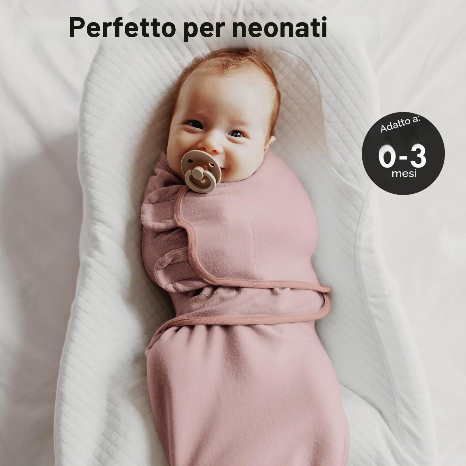 Baby Swaddle Blanket Wrap, Baby Nursery Swaddling Set regolabile per neonati 0-3 mesi, morbido cotone organico per neonato, Baby Essentials per la bambina e il ragazzo, 4 pezzi