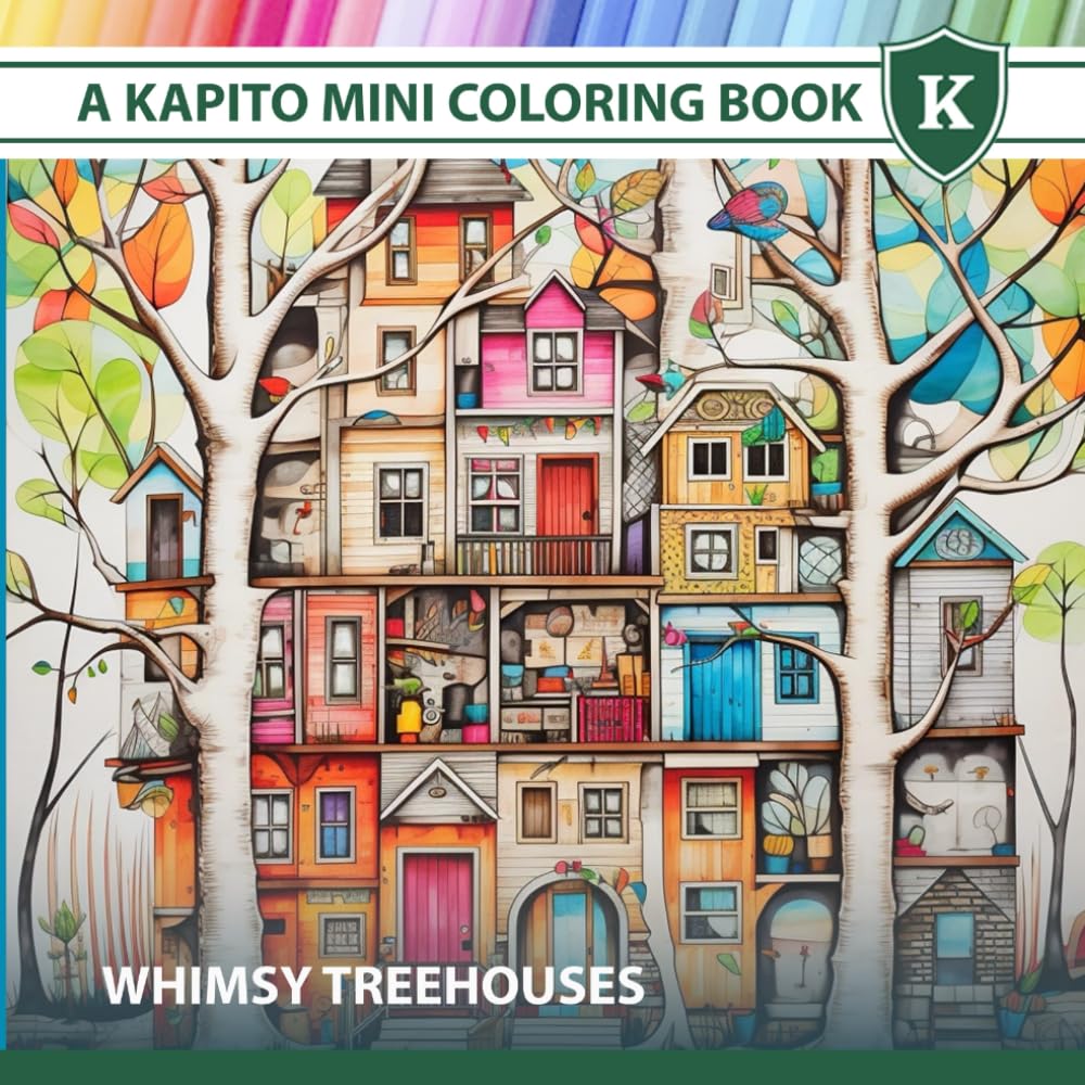 A Kapito Mini Coloring Book: Whimsy Treehouses (Mini Coloring Books)