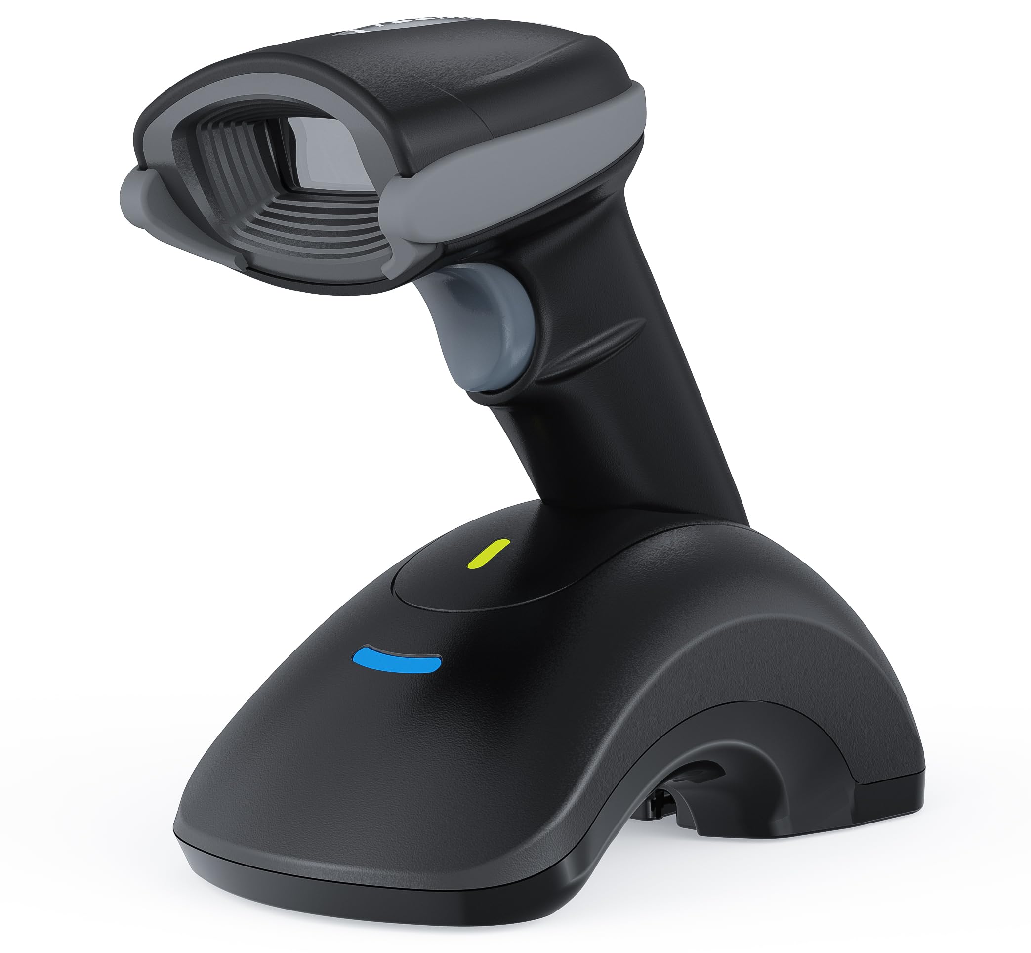 TEEMI 2D QR Bluetooth Barcode Scanner with USB Cradle Receiver Charging Base Handheld Data matrix PDF417 Image Reader Handsfree Automatic Scanning with Vibration Alert for Retail Supermaket Warehouse