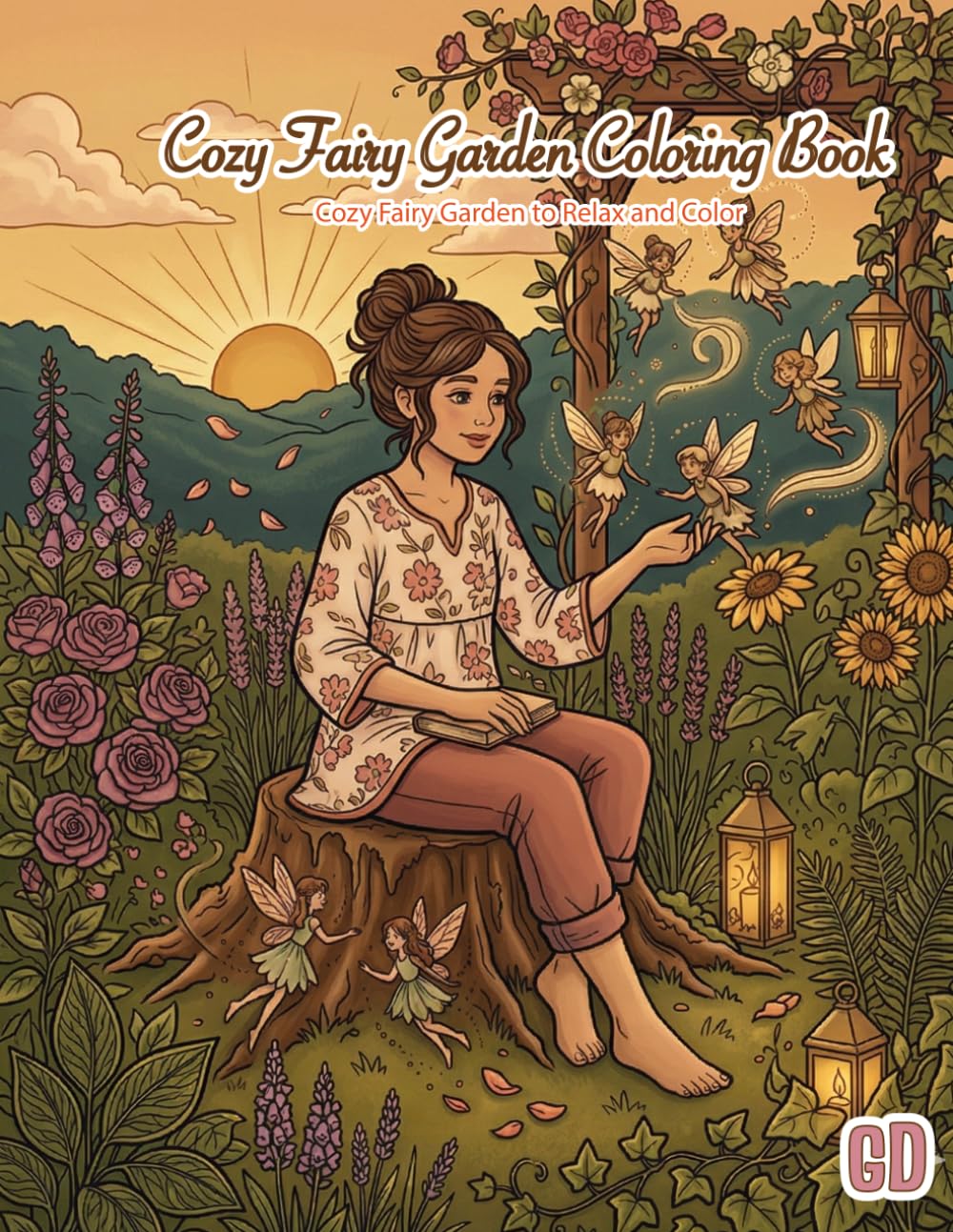 COZY FAIRY GARDEN COLORING BOOK: Blooming Flowers, Gentle Fairies & Cozy Magical Garden Moments