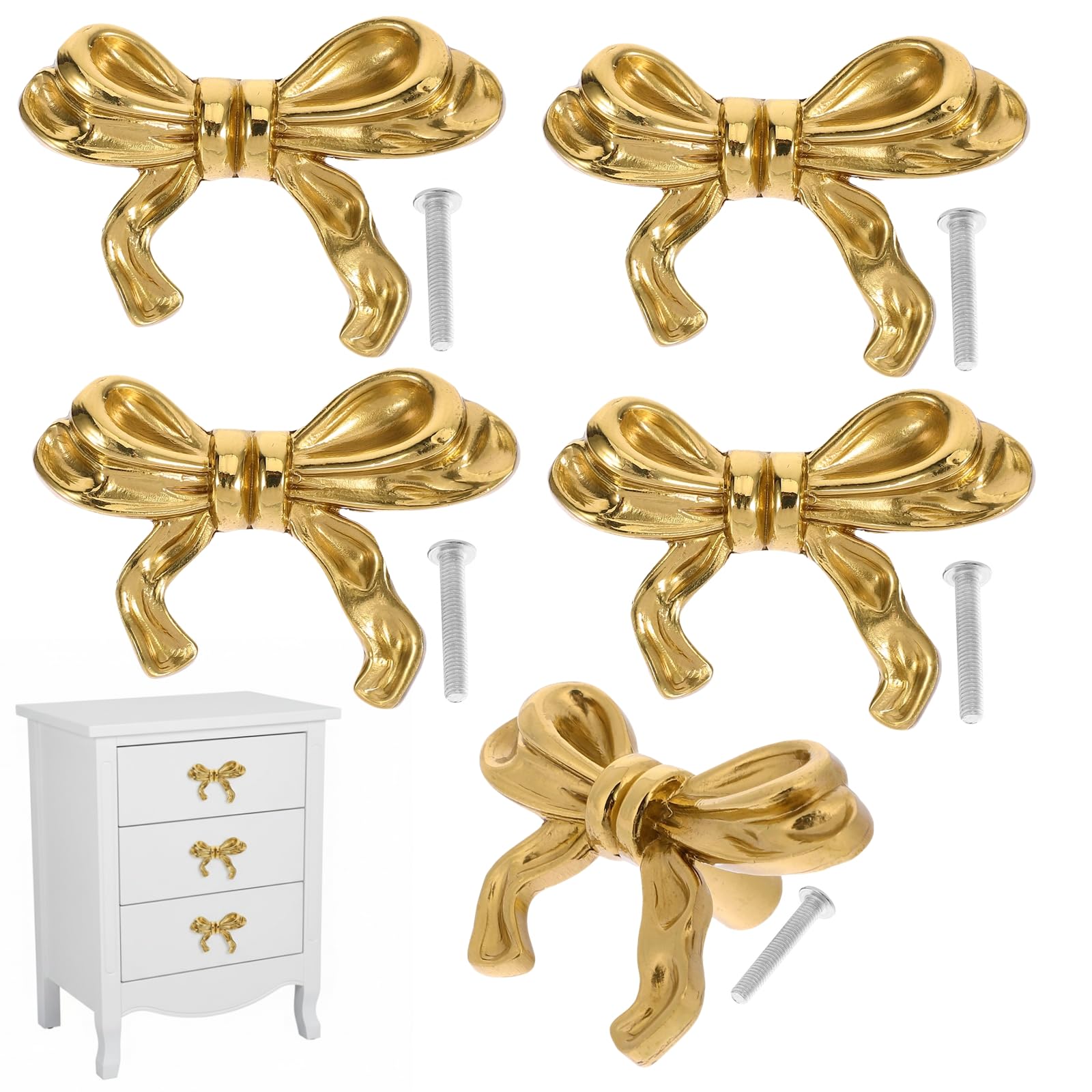 Boutons d'armoire en nœud doré pour sublimer votre commode de chambre
