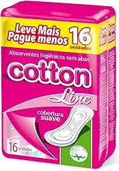 Absorventes Cotton Line S/Abas Suave C/16