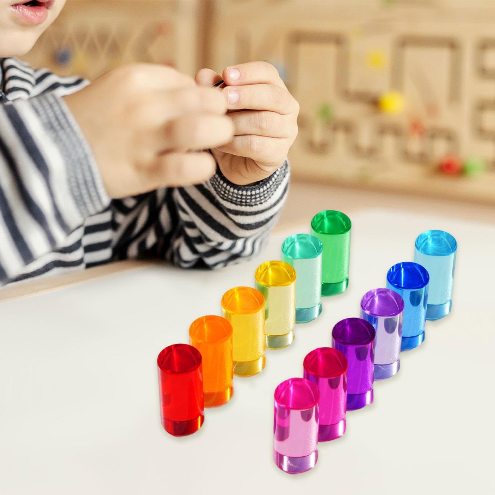 Juego de Construcción de 12 Piezas para Niños, Juguete Educativo Que Fomenta La Motricidad Fina en Niños de 3 a 5 años, Bloques de Construcción, Diámetro 5 Cm