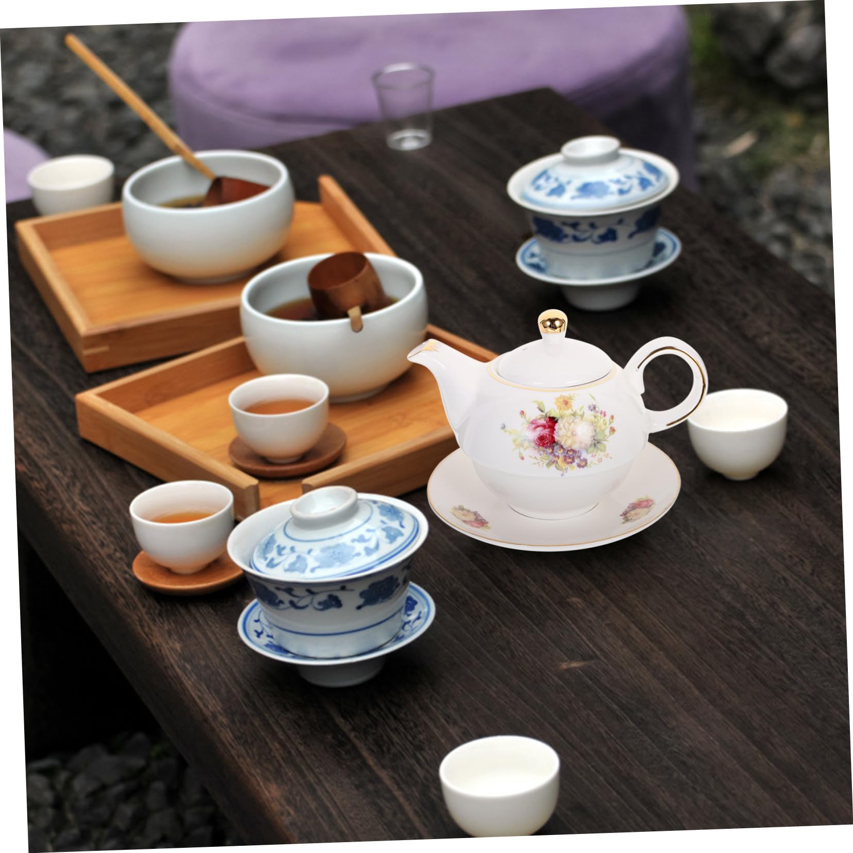 DOITOOL Teiera per Casa in Ceramica Bollitore Tazze da tè Forniture per Cucina Kit Teiera da Scrivania Tazza da tè in Ceramica per Casa Bollitore da Ufficio Regalo Aziendale
