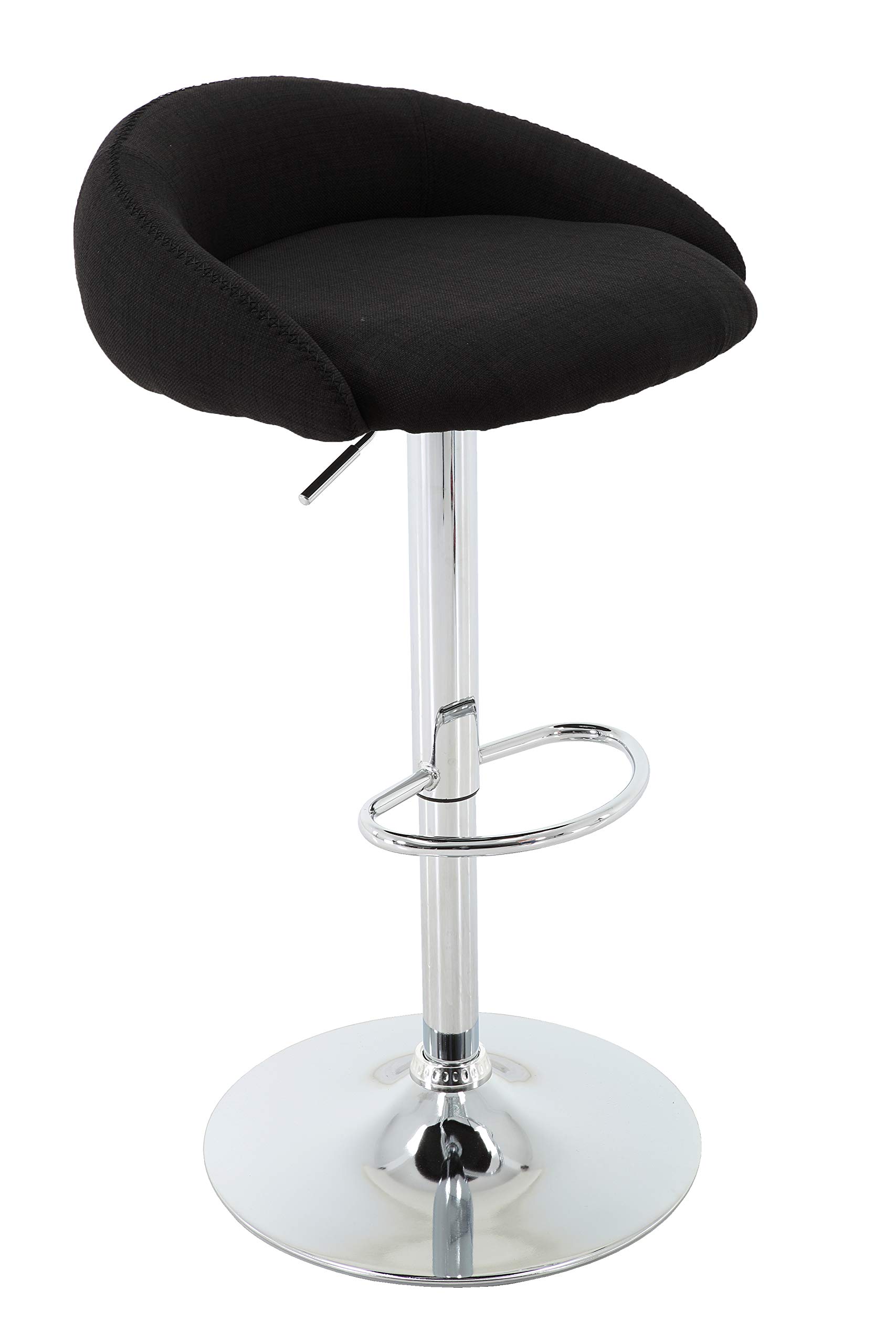 Brage Living Jester™ Low Back Fabric Upholstered Height Adjustable Counter and Bar Stool with Footrest - Black