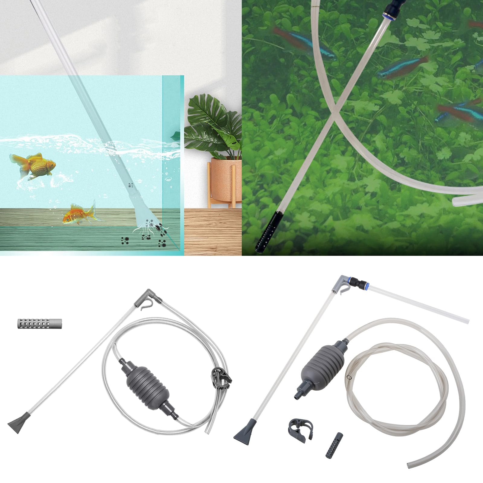 Kangnice Fishtank Water Changer Siphon Fish Toilet Suction Aquarium Siphon Water Changer Automatic Siphon Pump Fish