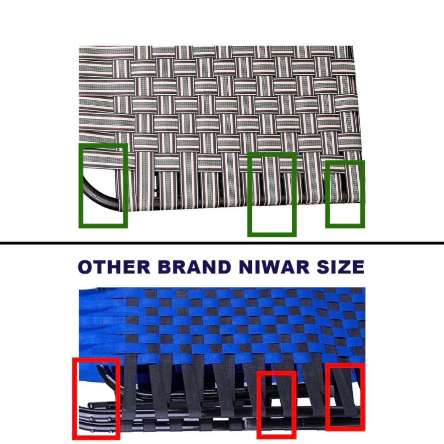 Anmol Premium Iron Folding Powder Coated Bed With 1.5-Inch Big Size Round Frame, Weighing Over 12Kg: 2-In-1 Niwar Design With Heavy Duty Ready To Use (6 X 3.5 Ft), Multi 4