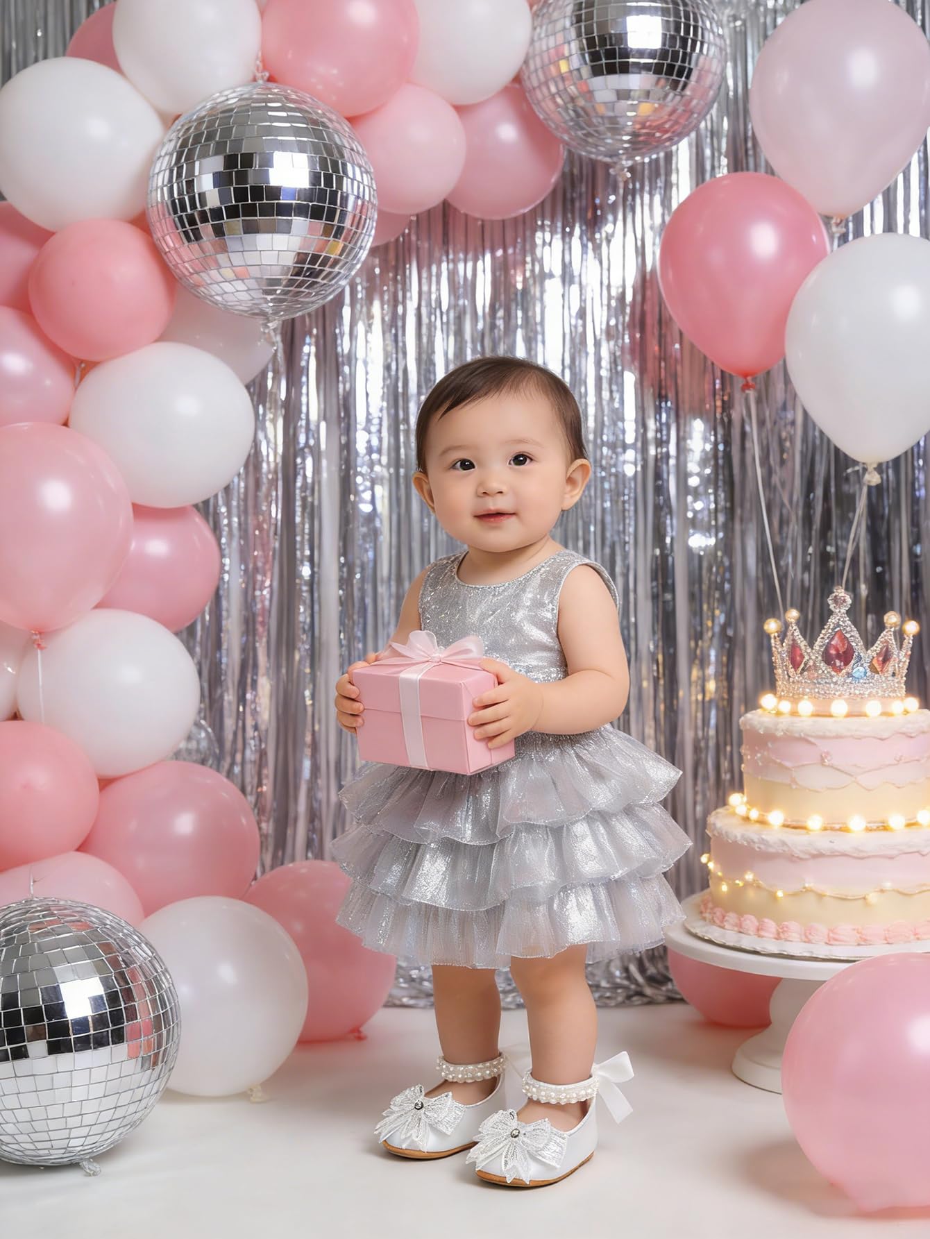 Spring & Summer Baby Girl Satin Princess Shoes- Infant Mary Jane First Walkers with Soft Sole, Pearl & Bow for 0-18 Months - 4