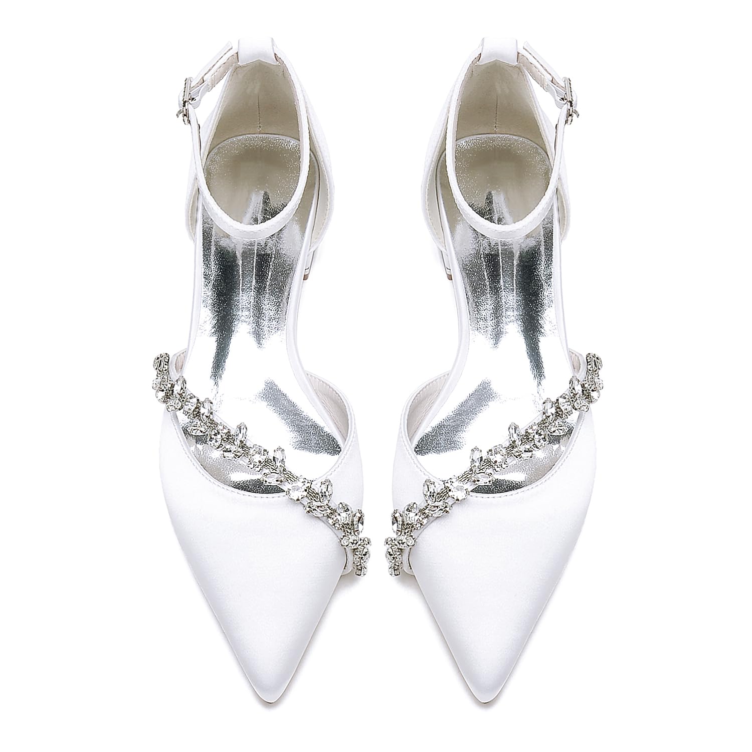 Scarpe da Donna con Tacco Basso Punta Chiusa Loafers Scarpe da Sposa Party Holiday Dress con Fibbia alla Caviglia Scarpe da Ufficio Confortevoli