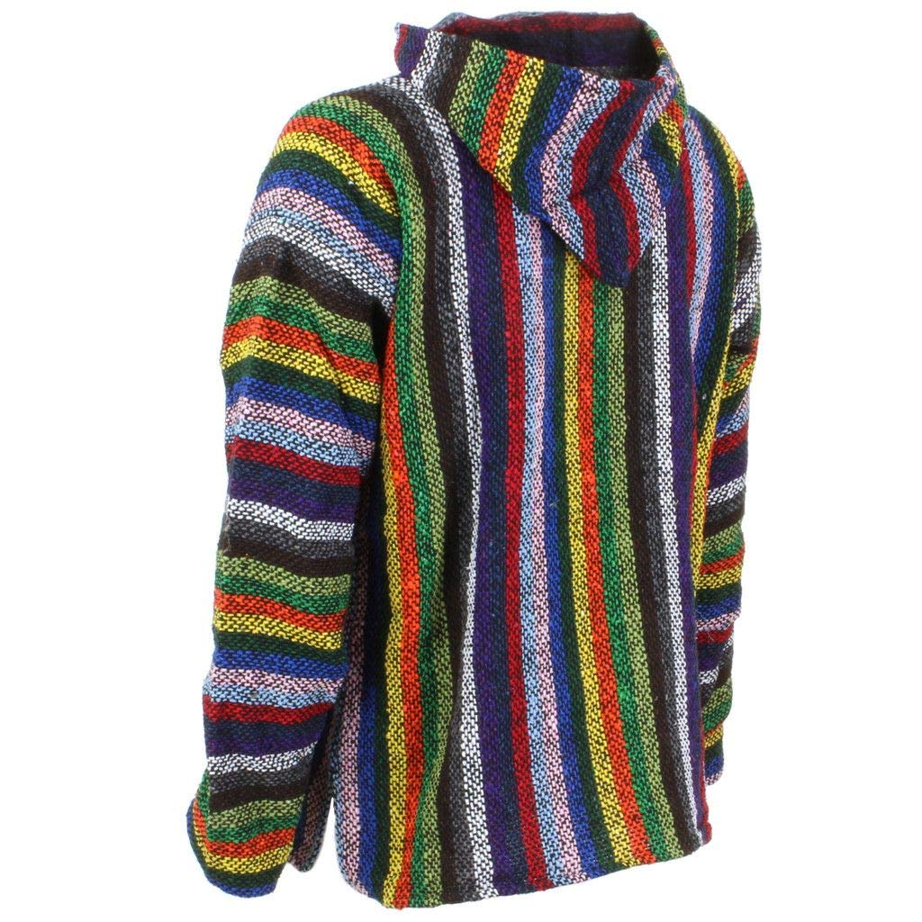 Sudadera con capucha estilo mexicano, diseño hippy, talla S, M, L, XL y XXL, color negro y rojo
