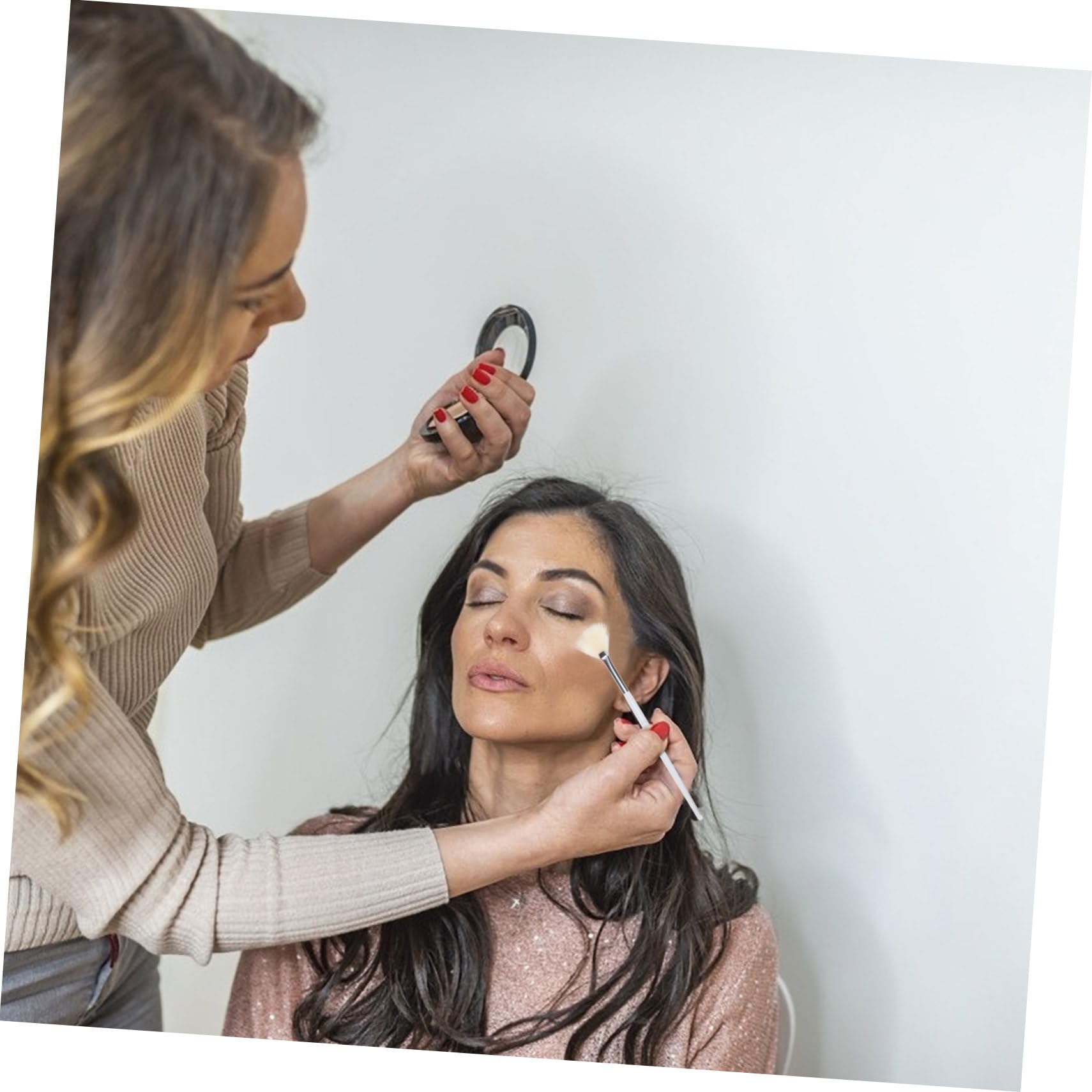 FRCOLOR 3pcs Highlighter Brush Makeup Fan for Women Fan-shaped Brush for Makeup Safe Material Smooth Surface Crease Diffuser