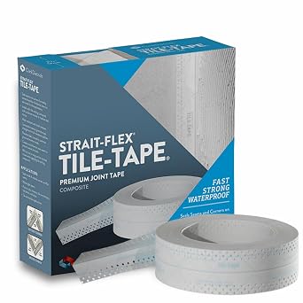 Strait-Flex Tile-Tape Waterproof Tile Adhesive for Corners & Seams Prevents Leak & Grout Cracks Strong & Easy to Apply 57mm x 30.5M