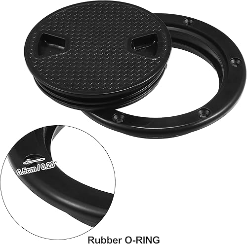 Miniatura 3 de X AUTOHAUX Boat Inspection Deck Plate Hatch Marine Round Inspection Hatch Deck Plate WDetachable Cover Water Tight for Outdoor Installations Black