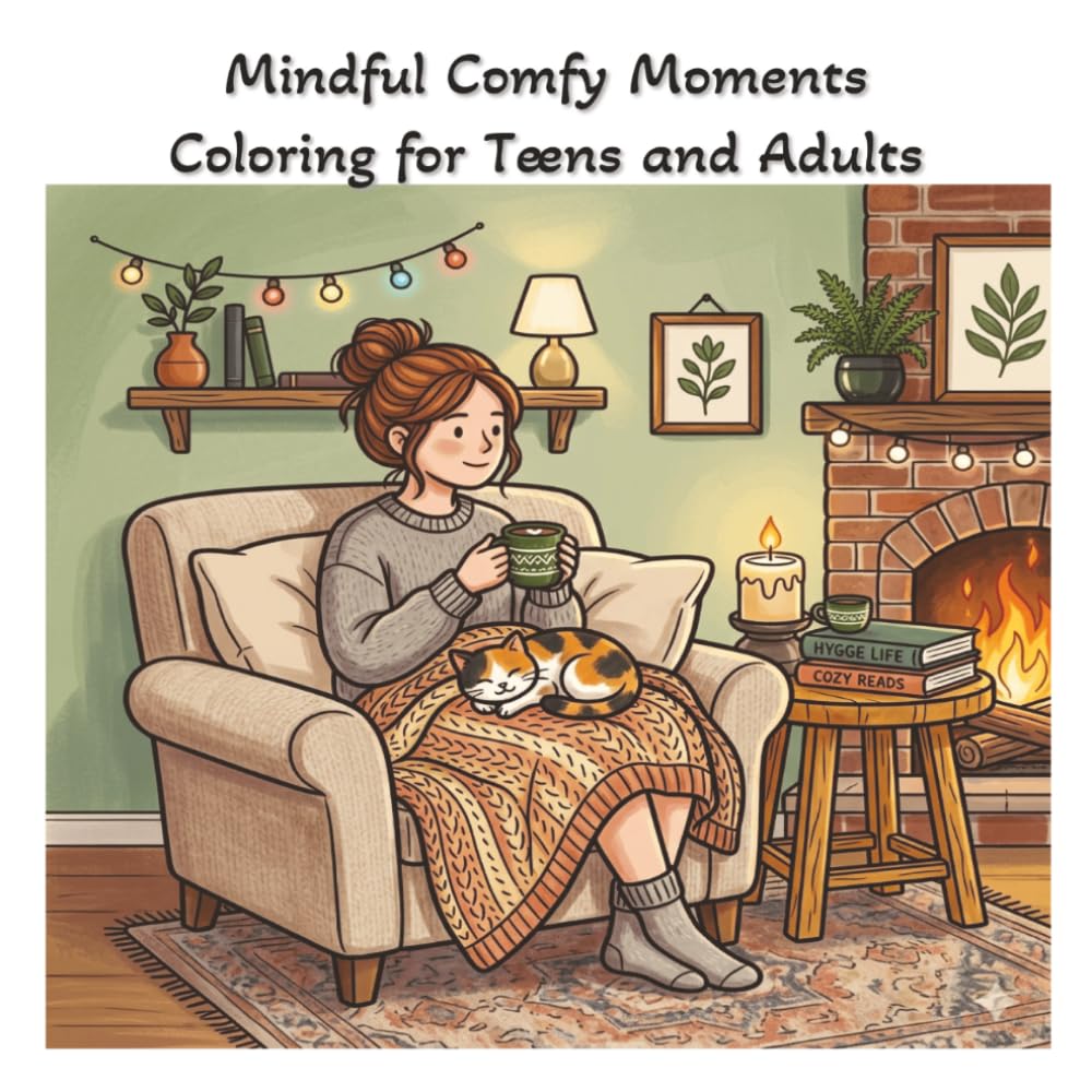 Mindful Comfy Moments: Coloring for Teens and Adults