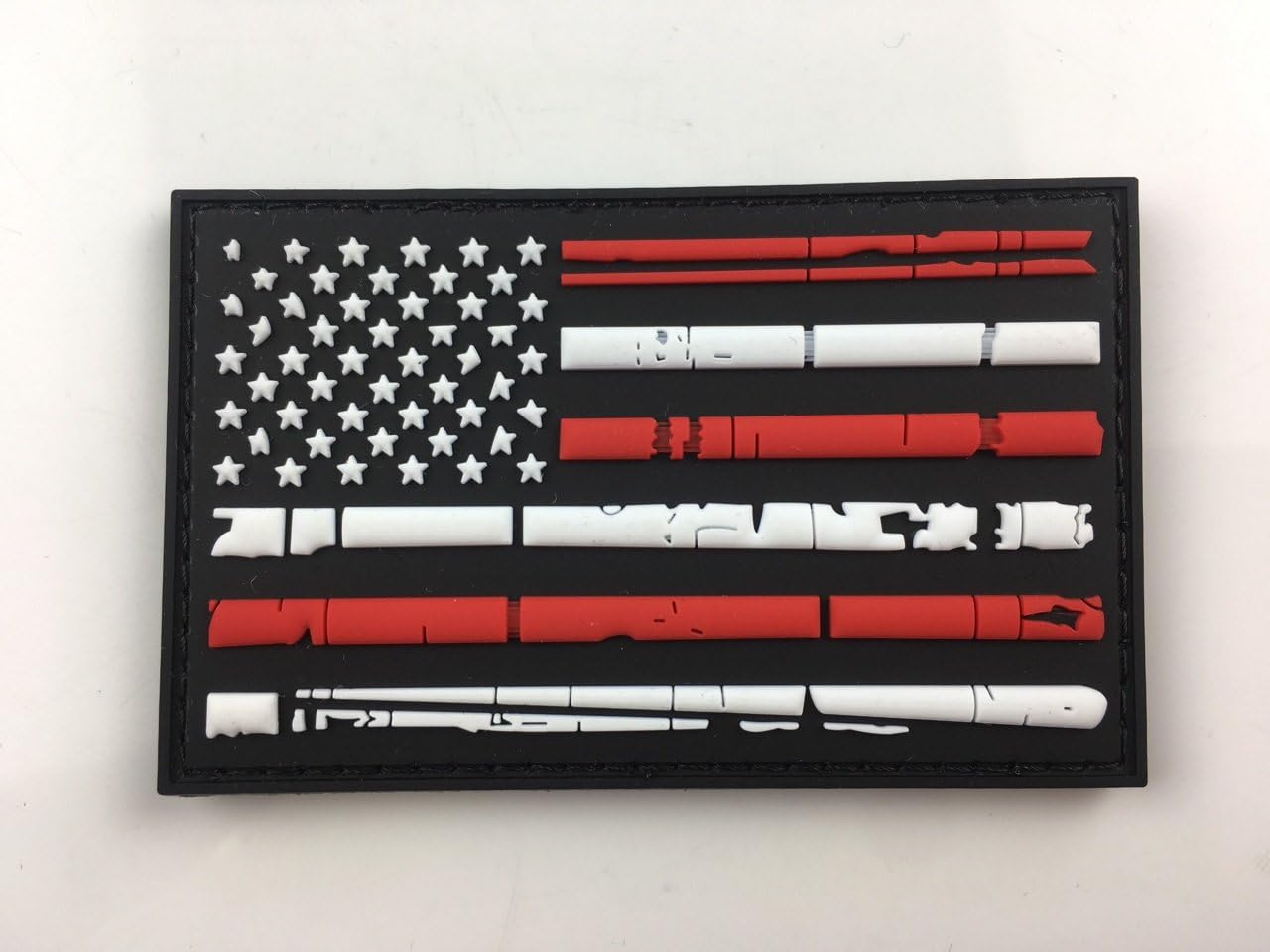 Vintage Design American USA Flag Red and White 3D PVC Morale Patch