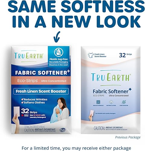 Miniatura 2 de Tru Earth Tiras suavizantes de tela para lavadora, alternativa al líquido suavizante de telas y cápsulas, potenciador de aroma de lino fresco, hasta
