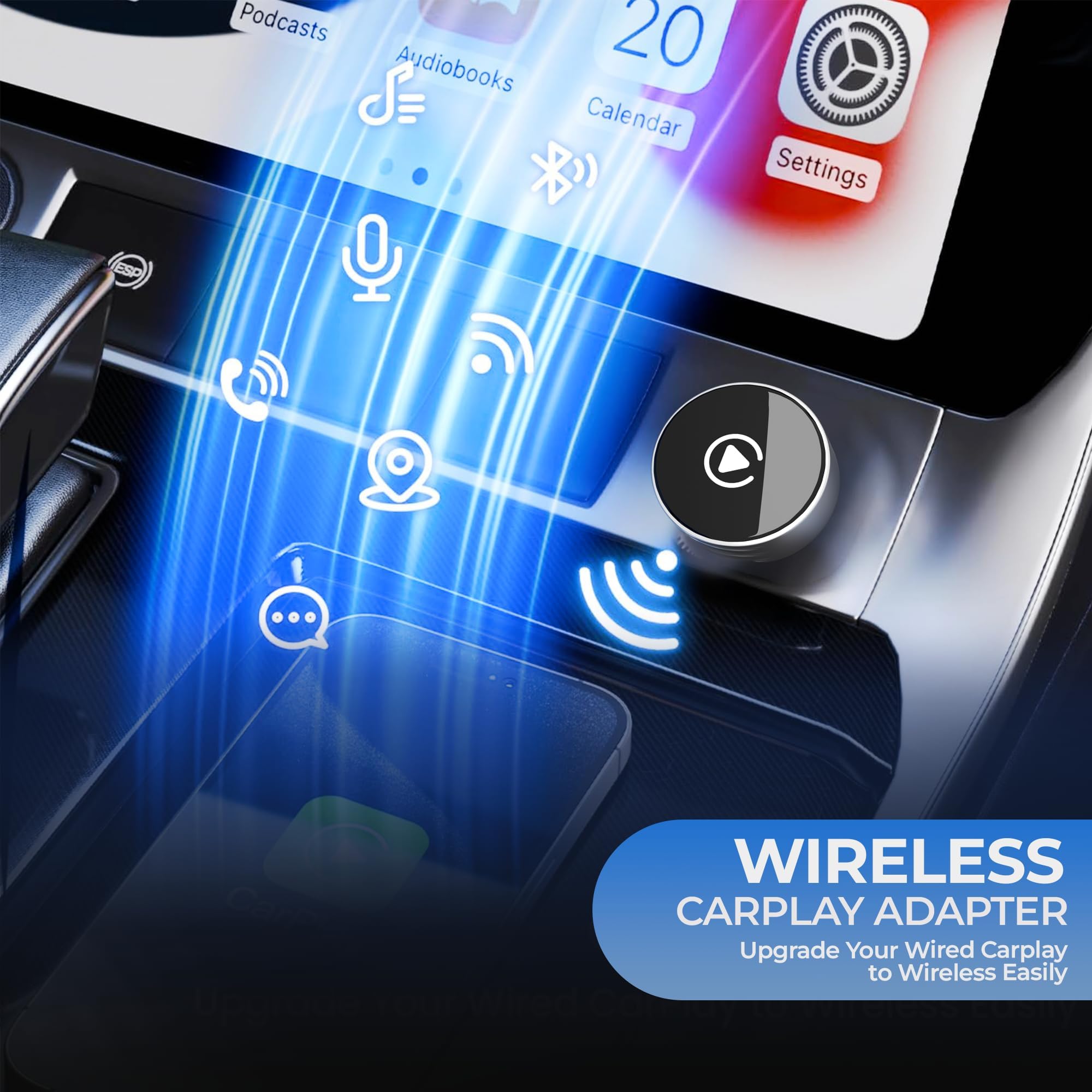 Carlizem® Wired to Wireless Android Auto & Carplay Adapter Cortex A7 Pro Processor| Quick Connection & Auto Reconnect | Bluetooth 5.4 & 5.8Ghz WiFi| 9 Months Warranty | Easy Setup — Amazon image 2