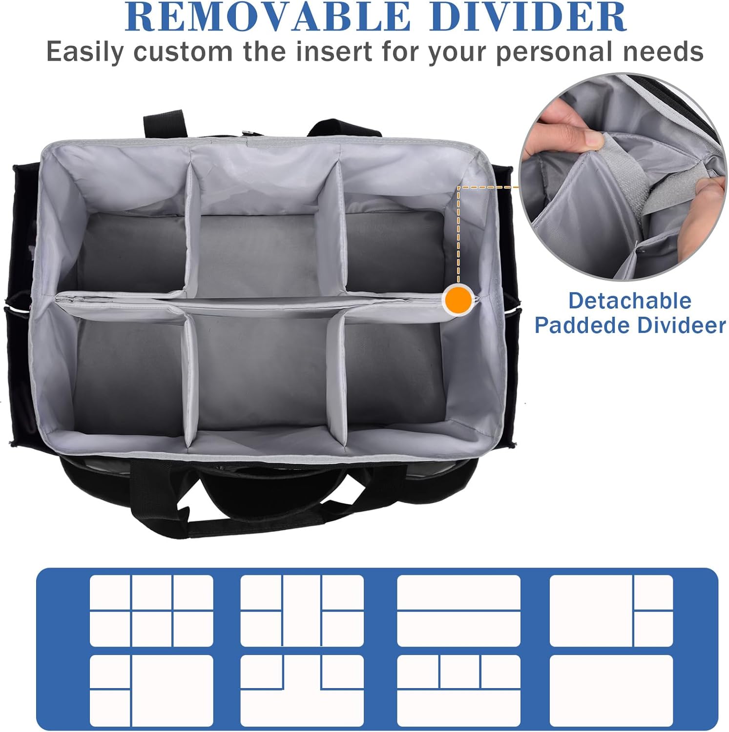 Multi-Functional Tote Craft Bag Desktop File Folder Carrying Bag With Pockets For Art,Craft,Sewing, Travel, Daily Use,Office (Black)