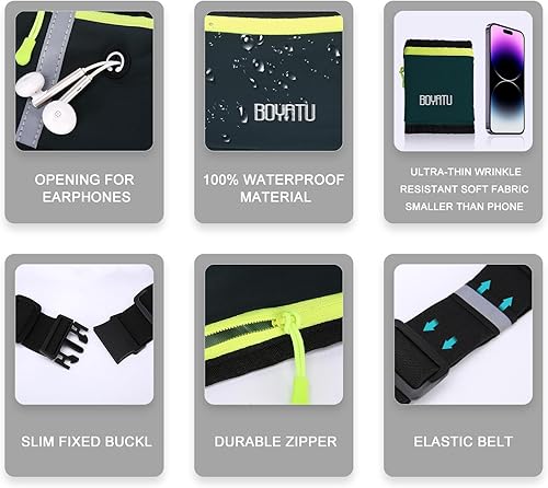 Vista 3 de Riñonera para cinturón para correr, bolsa de entrenamiento para soporte de teléfono delgado para caminar JoggingDark Green