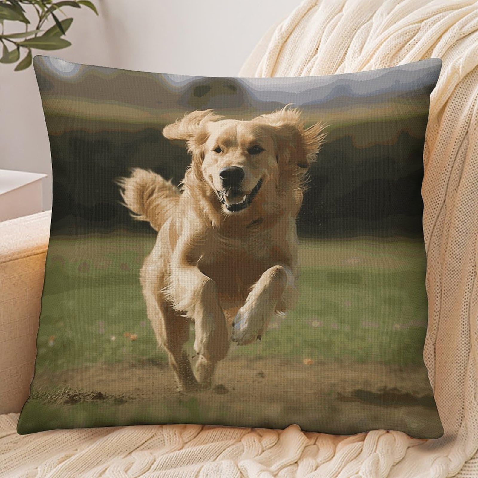 FekiLoot Golden Retriever Running Pillowcase Pillow Sham Pillow Case
