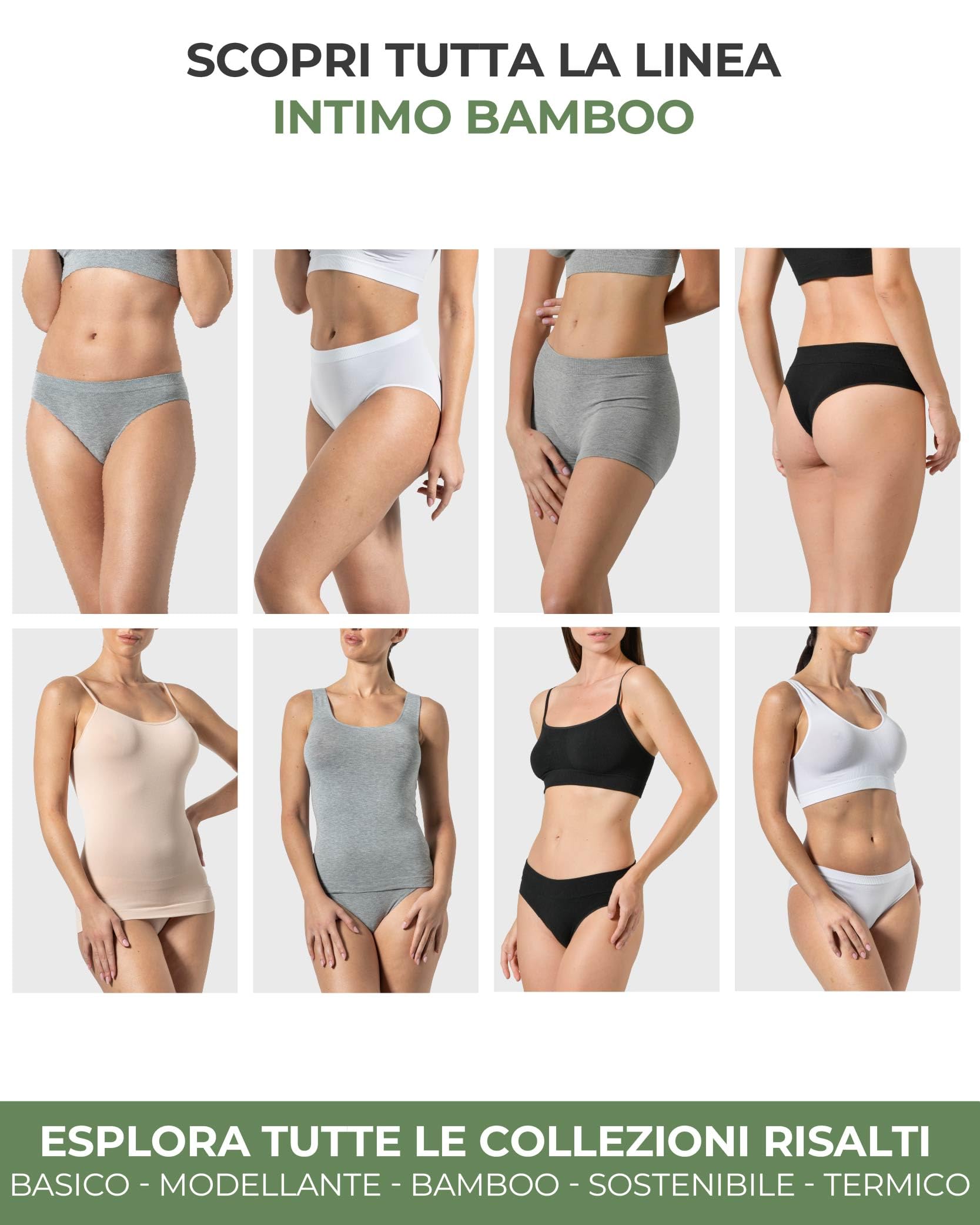 Risalti Slip Donna Bamboo Vita Alta Senza Cuciture 3 Pz - Mutande Donna Seamless Elasticizzate in Viscosa di Bamboo, Intimo Donna Traspirante Ipoallergenico, Comode e Morbide - Made in Italy
