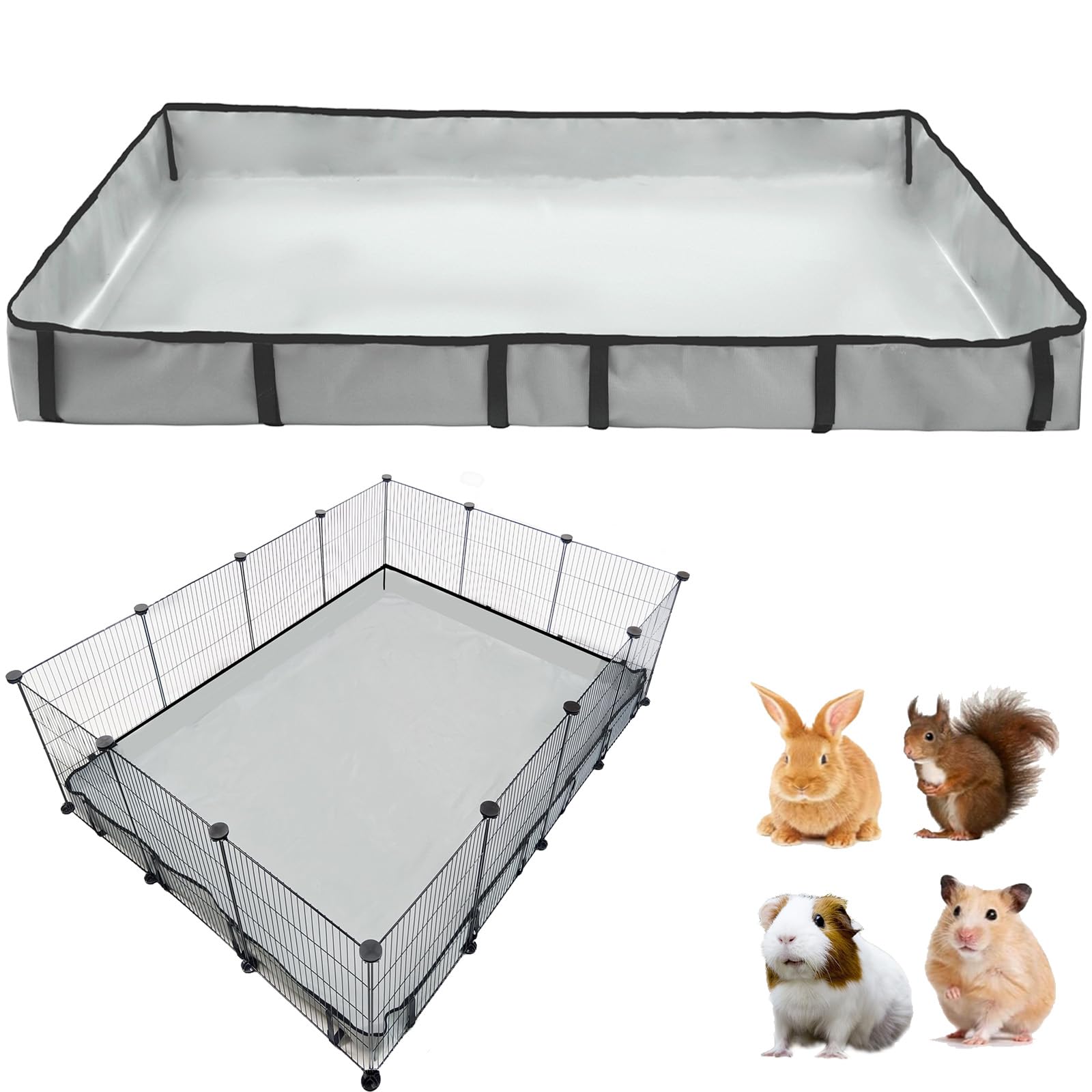Guinea Pig Cage Liner Tarp Bottom Waterproof and Washable Base Also for Rabbits, Bunny, Chinchesillas, Hedgehog, Ferrets and Other Small Animals(36x48 inches)