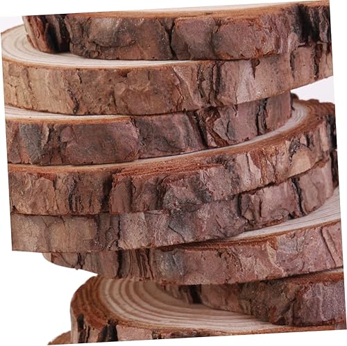Miniatura 5 de EXCEART 5 piezas de artes y manualidades para decoración de madera, decoración de boda, pequeñas rondas de madera para bricolaje, mini rebanadas de