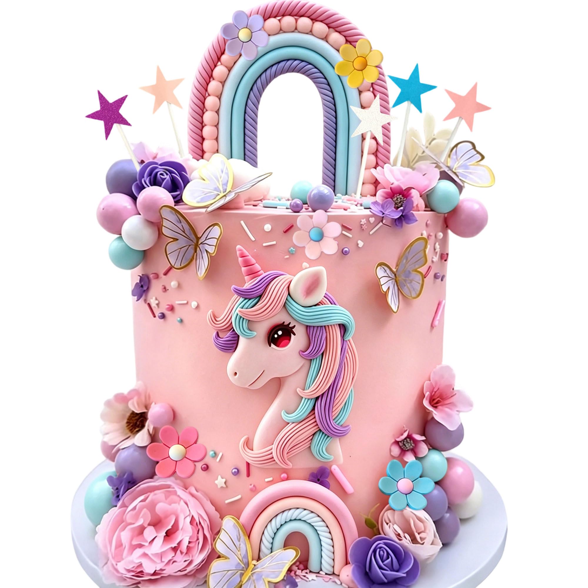 Rainbow Pony Unicorn Cake Decoration Pony Birthday Rainbow Cake Topper