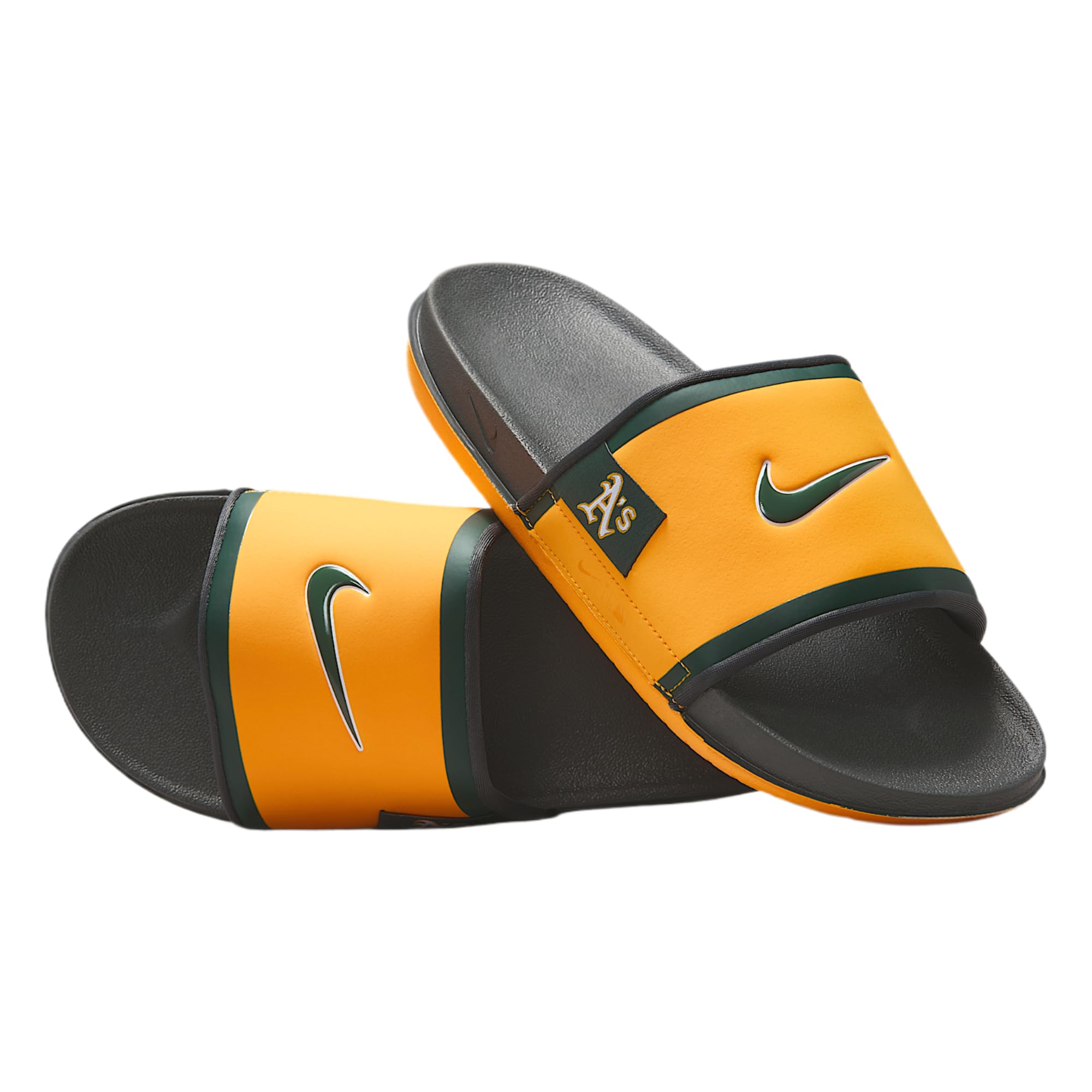 Offcourt (Oakland A's) Slides (Sundown/Dark Smoke Grey/Pro Green) Size 14