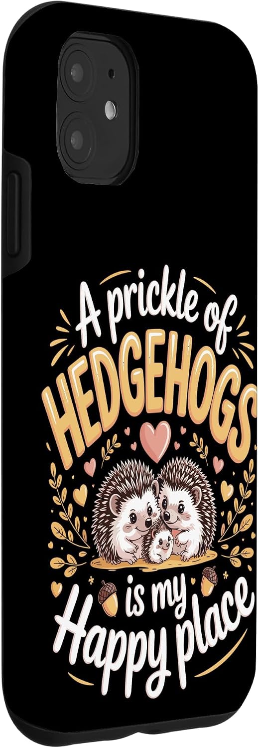 A Prickle of Hedgehogs is My Happy Place Hedgehog Pet Case for iPhone 11 image 3