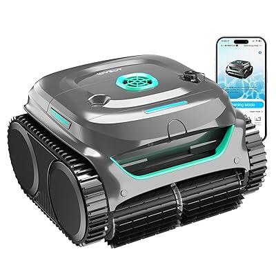 WYBOT C2 Cordless Robotic Pool Cleaner, Dual Filtration, Pool Vacumm Robot for Wall & Waterline Cleaning, Up to 180 Mins Runtime & Scheduling, Smart Navigation, for Inground/Above-Ground Pools