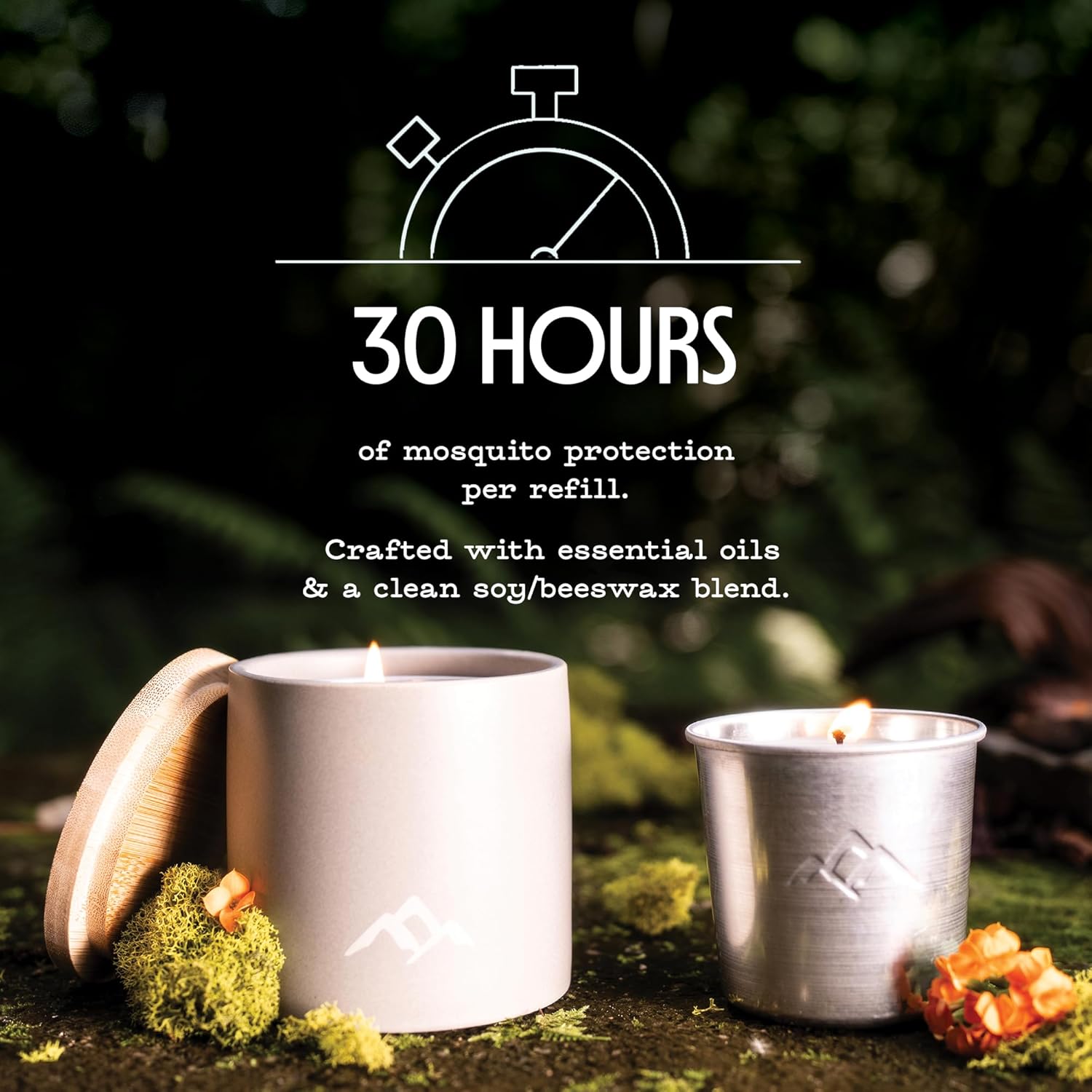 Murphy's Naturals Refillable Mosquito Repellent Candle for Outdoor Patio, Plant-Based Essential Oils, Soy & Beeswax Blend, Green, 9 oz, 1-Pack