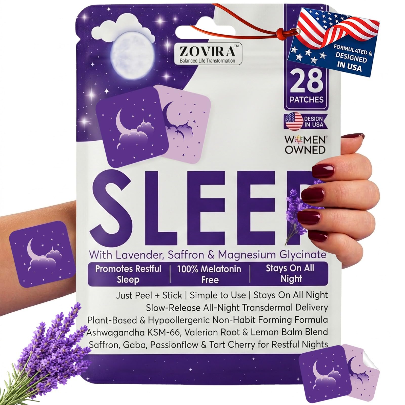 Amazon.com: ZOVIRA Sleep Patches for Adults - Melatonin Free