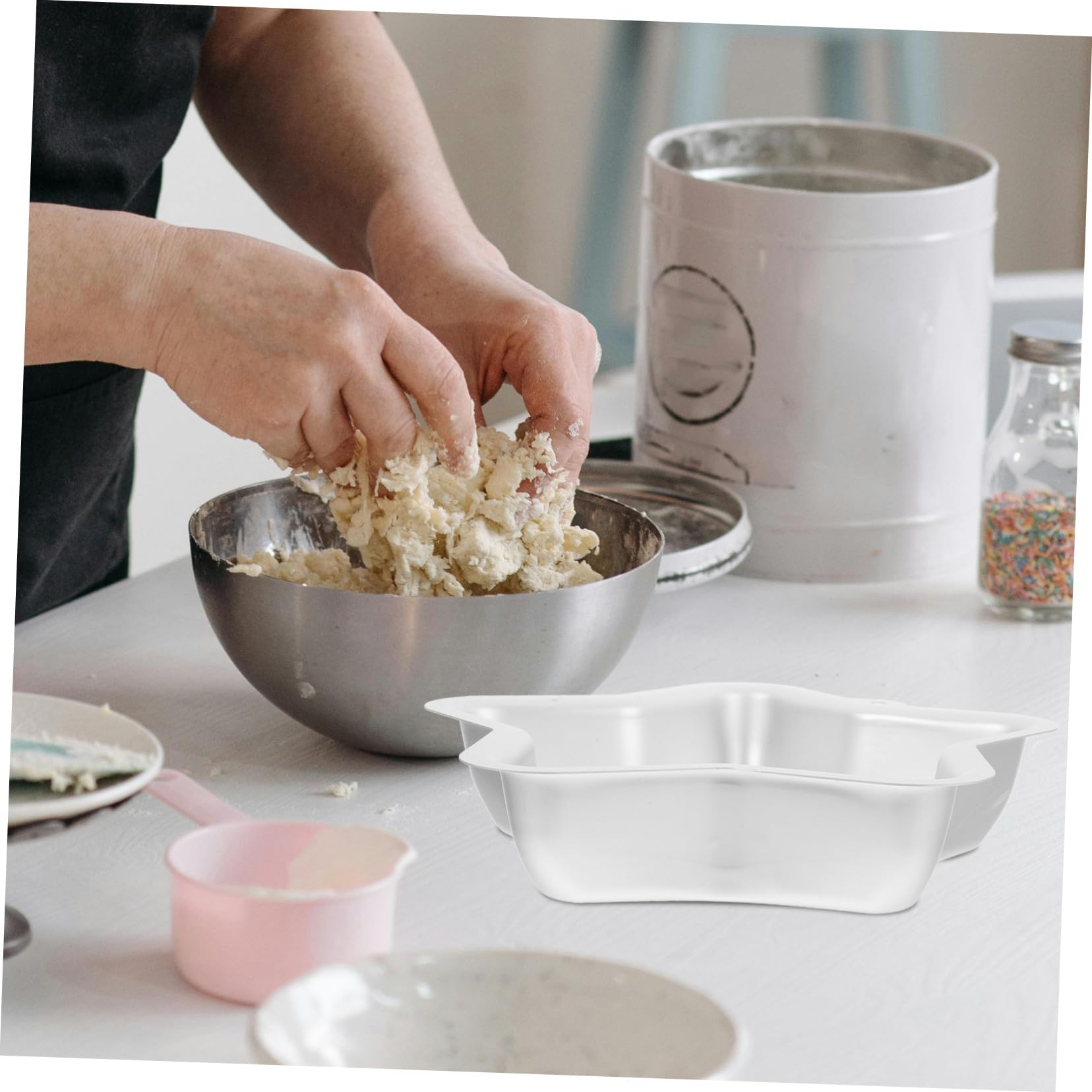 2 Pièces Moule à Gâteau Étoile Alliage Aluminium Moule de Cuisson Antiadhésif Étoile à Branches pour Cheesecakes Cupcakes et Desserts Créatifs